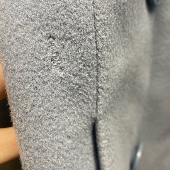 Talbots Baby Blue Pea Coat Buttons Wool Cashmere Beautiful Warm Winter Sz 12 - Picture 6 of 11